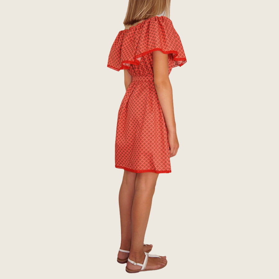 Robe courte Rouge fleurs<br>Limitée 10 pièces – Image 5
